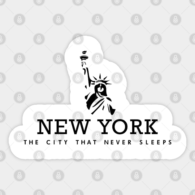 Liberty City Panorama - New york city Sticker by Vectographers